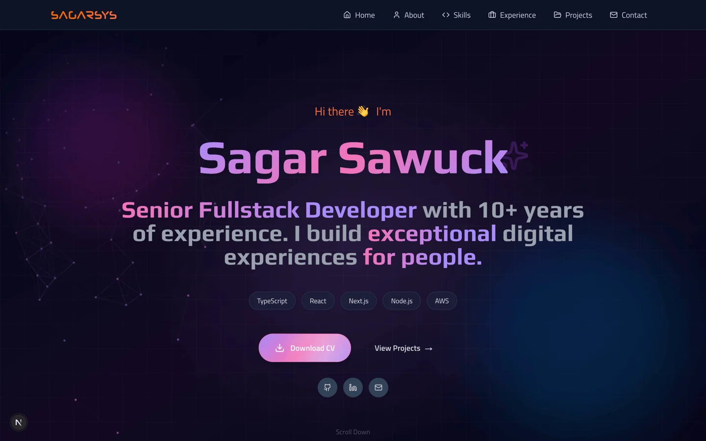 Sagarsys Portfolio Website